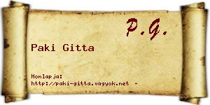 Paki Gitta névjegykártya